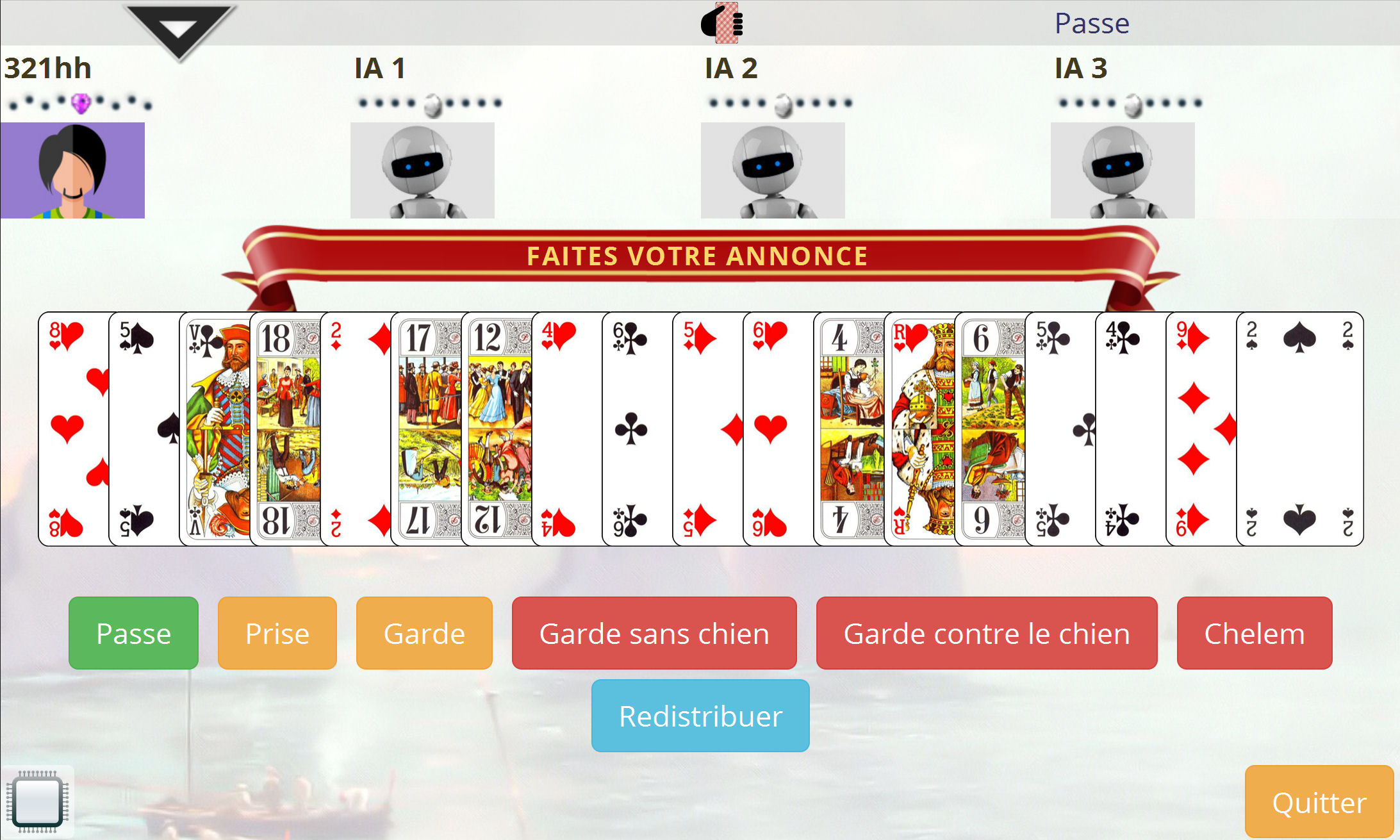 Jeu de tarot gratuit en ligne