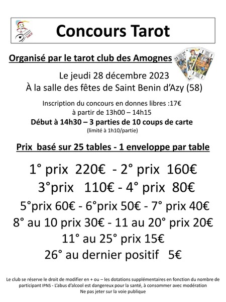 Affiche de l'organisateur du concours Concours de tarot