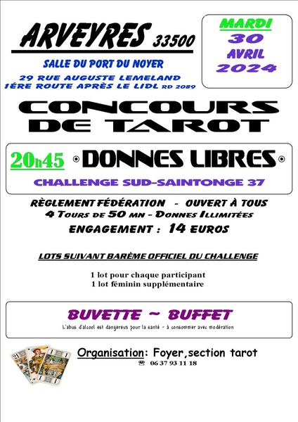 Affiche de l'organisateur du concours Concours de tarot