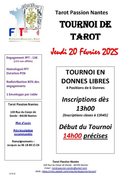 Affiche de l'organisateur du concours Tournoi en donnes libres - Nantes
