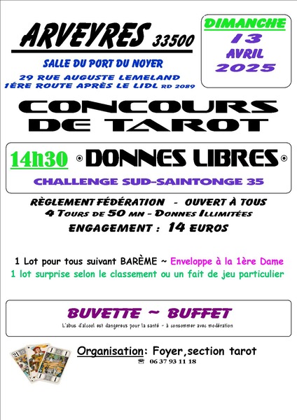 Affiche de l'organisateur du concours Concours de tarot