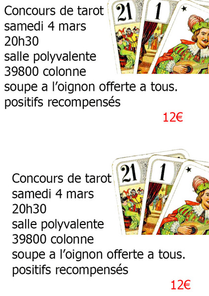 Affiche de l'organisateur du concours Concours de tarot