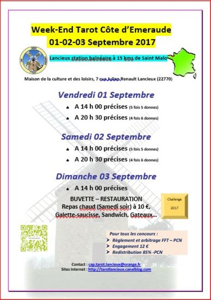Affiche de l'organisateur du concours WE Tarot à Lancieux