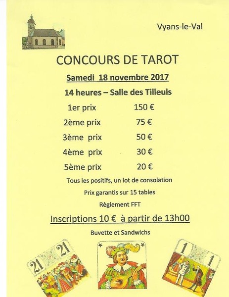Affiche de l'organisateur du concours Concours de tarot règle F F T