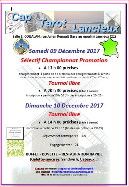 Affiche de l'organisateur du concours WE Tarot à Lancieux