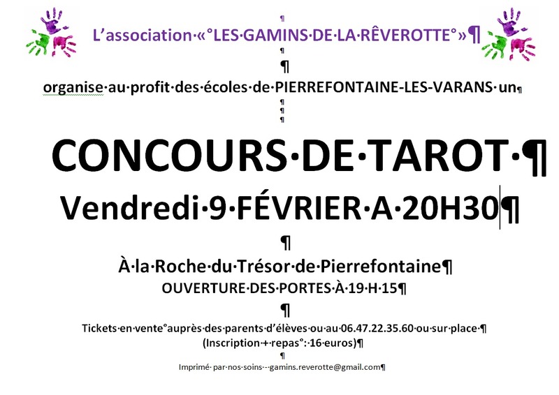 Affiche de l'organisateur du concours Concours de tarot