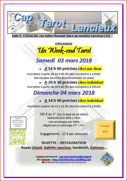 Affiche de l'organisateur du concours W.E Tarot à Lancieux