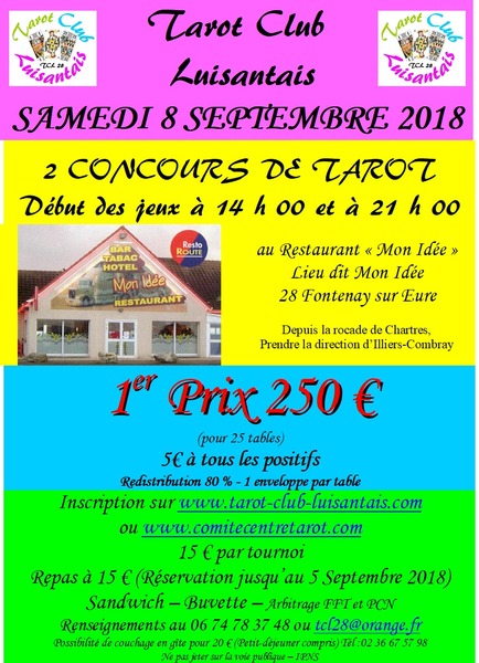 Affiche de l'organisateur du concours Concours de tarot en donnes libres à 14h00