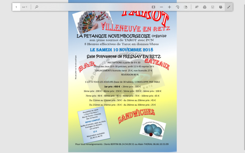 Affiche de l'organisateur du concours Concours de tarot