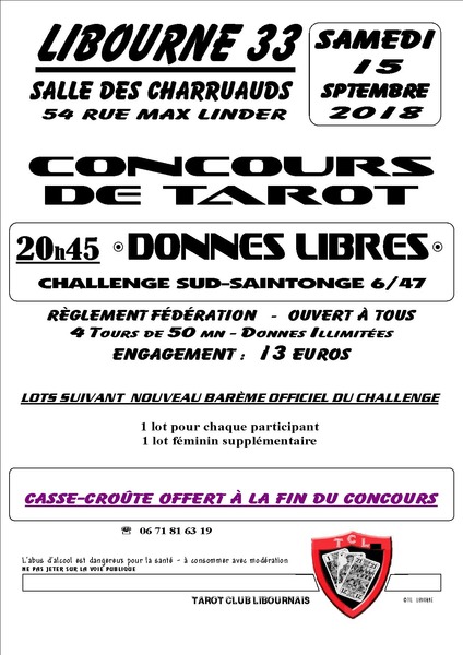 Affiche de l'organisateur du concours Concours de tarot