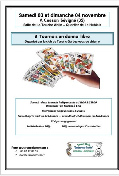Affiche de l'organisateur du concours Week-end TAROT