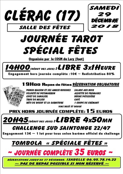 Affiche de l'organisateur du concours 2 Concours de tarot