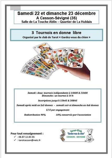 Affiche de l'organisateur du concours Week-end de tarot à CESSON-SEVIGNE