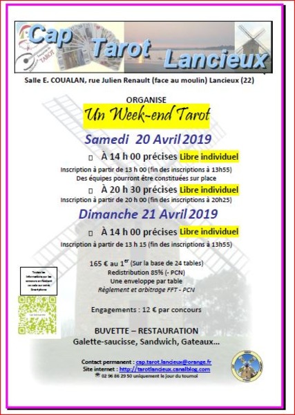 Affiche de l'organisateur du concours WE Tarot Lancieux