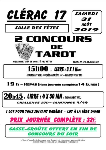 Affiche de l'organisateur du concours 2 Concours de tarot