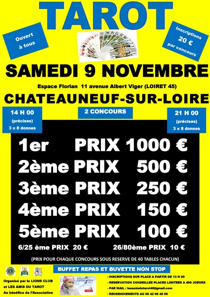 Affiche de l'organisateur du concours 2 Concours de tarot