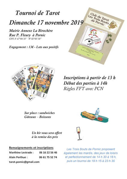 Affiche de l'organisateur du concours Tournoi de tarot