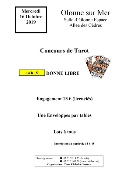 Affiche de l'organisateur du concours Tournoi Donnes libes