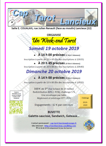 Affiche de l'organisateur du concours WE Tarot Lancieux