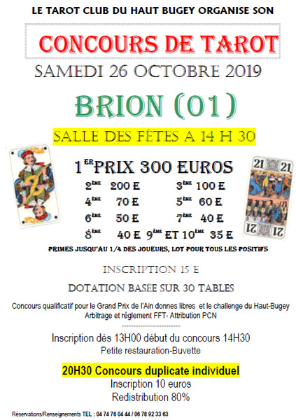 Affiche de l'organisateur du concours Duplicate Individuel