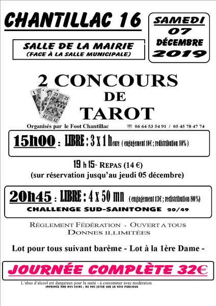 Affiche de l'organisateur du concours 2 Concours de tarot
