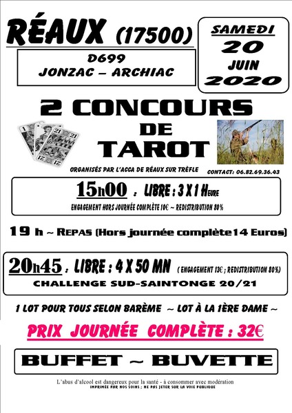 Affiche de l'organisateur du concours 2 Concours de tarot