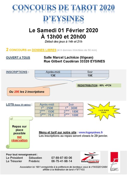 Affiche de l'organisateur du concours Libre AM et Libre Soir Eysines