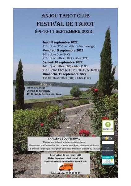 Affiche de l'organisateur du concours FESTIVAL DE TAROT ANGERS
