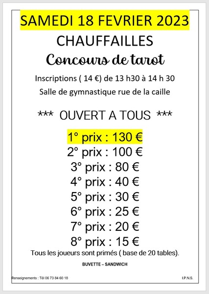 Affiche de l'organisateur du concours Concours de tarot