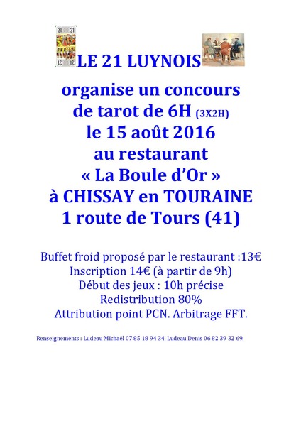 Affiche de l'organisateur du concours CHISSAY EN TOURAINE