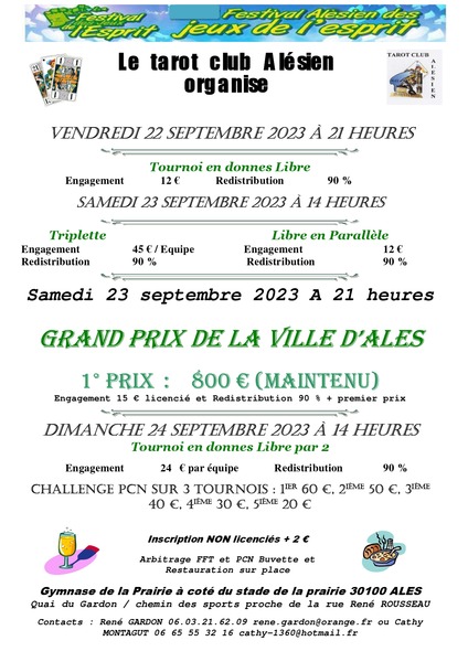 Affiche de l'organisateur du concours Festival des jeux de l'esprit ALES 2023