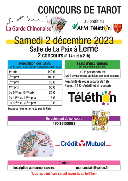 Affiche de l'organisateur du concours Concours de tarot 4 X 6 Donnes 14H