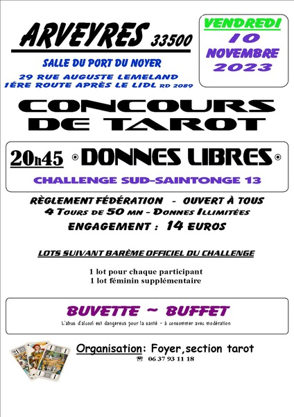 Affiche de l'organisateur du concours Concours de tarot