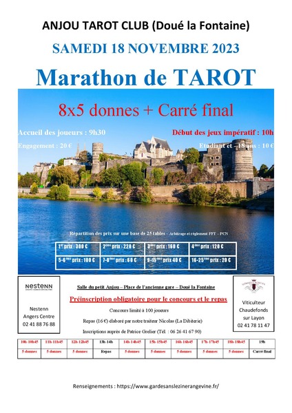 Affiche de l'organisateur du concours Marathon de Tarot
